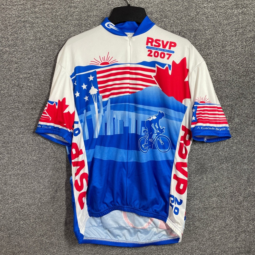 VOmax‎ Cycling Jersey Mens L Cascade Bicycle Club RSVP 2007 Seattle Vancouver